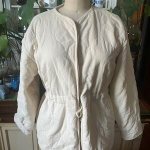 Universal Thread Off-White Quilted Chore Coat